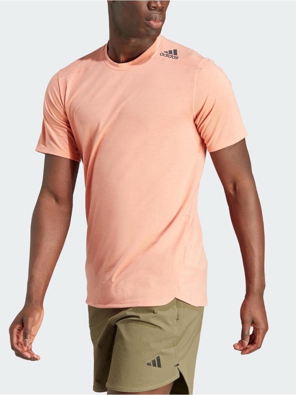 adidas M DAT D4T Tee AEROREADY Men’s Small Coral Moisture Wicking Crewneck Tee